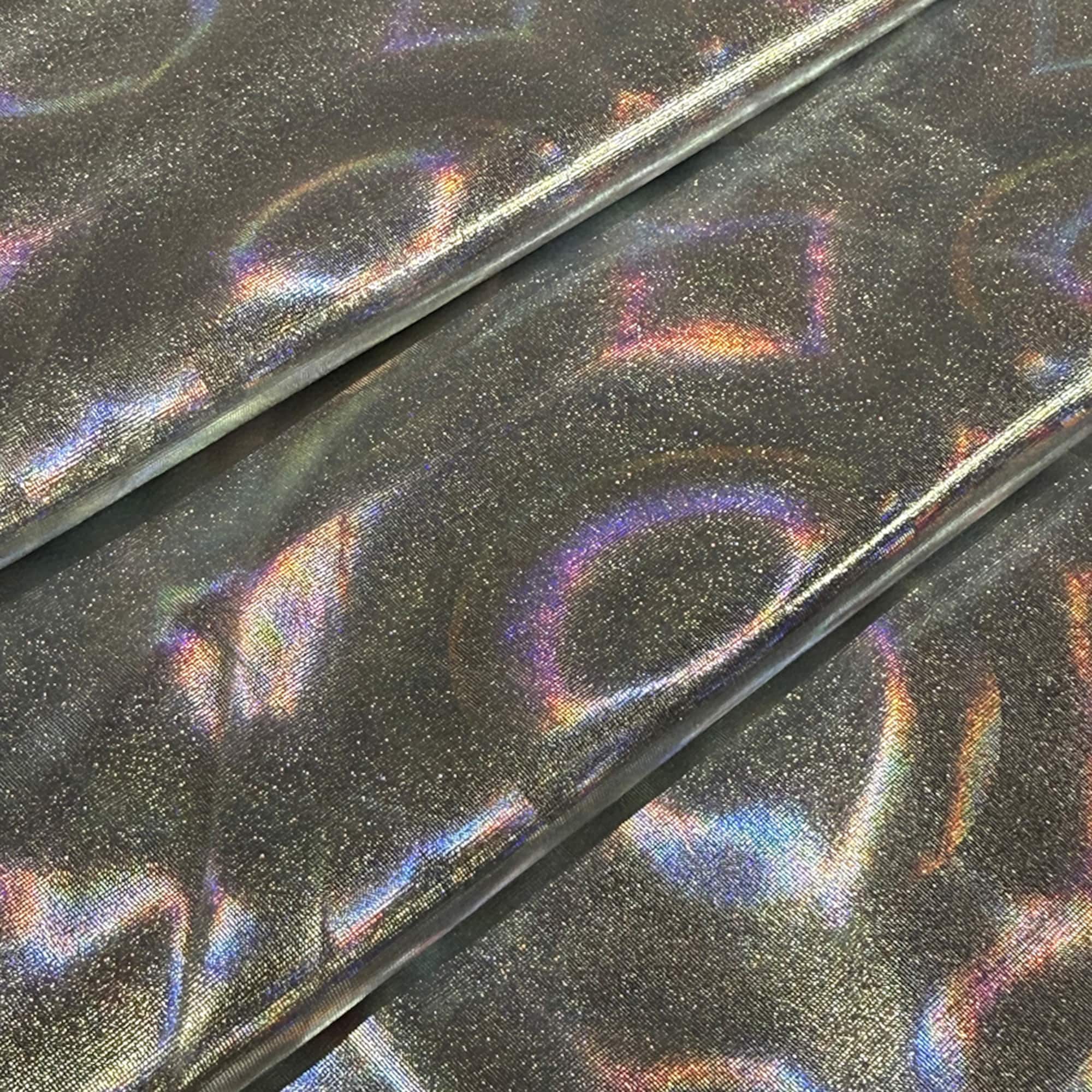 Feldman Silver Hologram Circle Stretch Knit Fabric